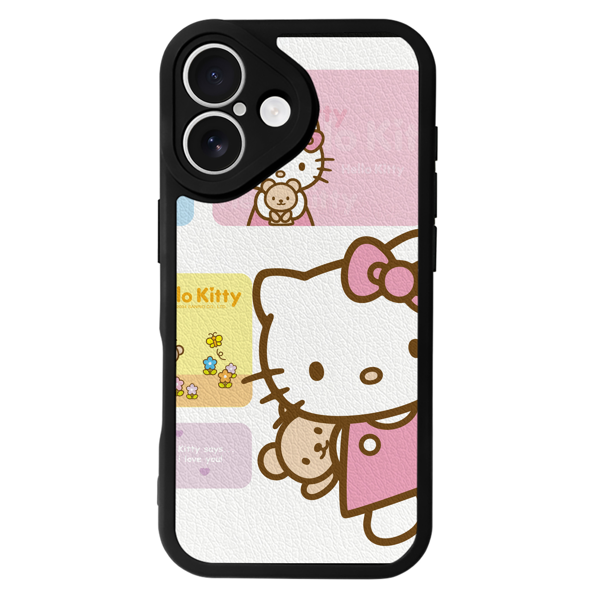 （画像用） Hello Kitty ハローキティ 【iPhone 16シリーズ対応】シリコンスマホケース（レザー調） 材質：シリコン